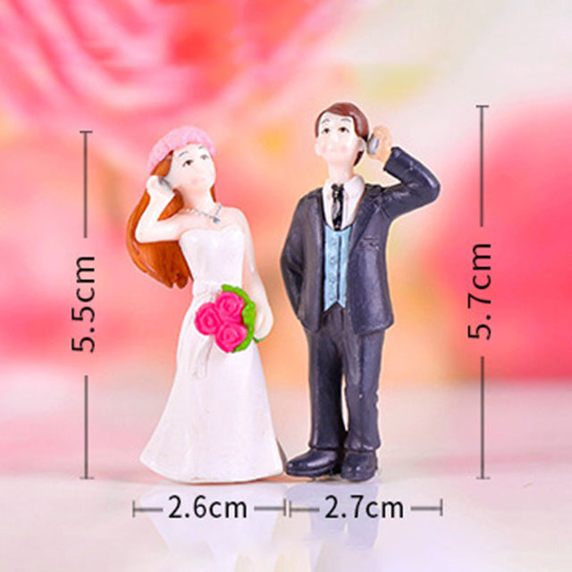 3Pc Figures Chair Grandma Grandpa Sweety Lovers Couple Ornament For Fairy Garden Figurines Miniature Christmas Home Decoration