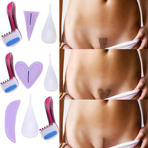Bikini Privates Shaving Stencil Razor Female Secret Intimate Hair Shaving Kit