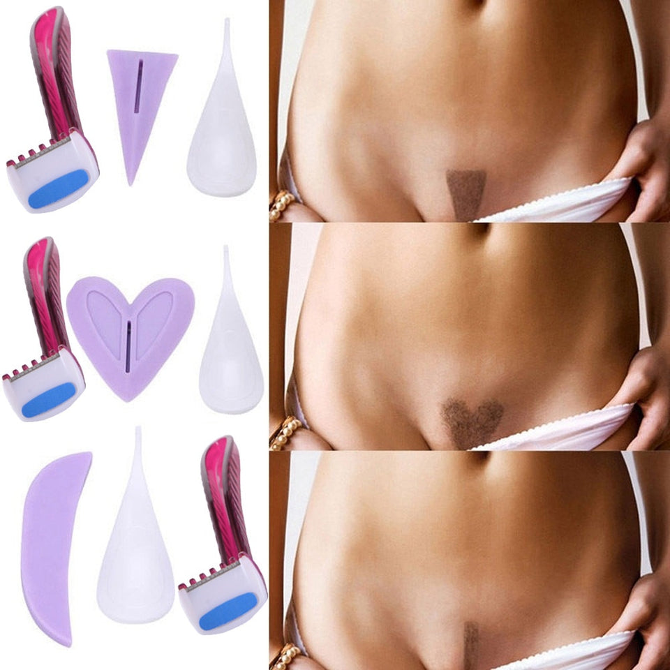 Bikini Privates Shaving Stencil Razor Female Secret Intimate Hair Shaving Kit