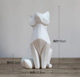 simple white abstract geometric fox sculpture ornaments modern home decorations Animal statues