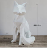 simple white abstract geometric fox sculpture ornaments modern home decorations Animal statues