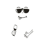 New 4 Styles Smile Face Wall Sticker Happy Delicious Face Fridge Stickers Yummy for Food Furniture Decoration Art Poster DIY PVC