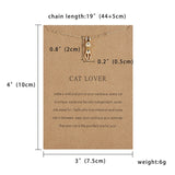 Fashion Jewelry Cute Cat Lover Necklace & Pendant For Women Gift For Women Gold Silver Cat Pendant Short Chain Necklace